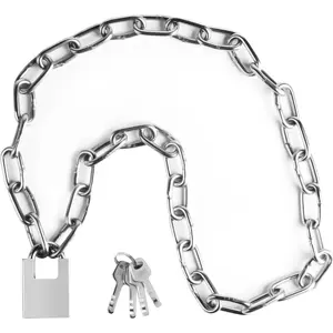 Heavy-Duty 40 Inch Stainless Steel High Security Safety Chain Lock, 5mm x 1 Meter Chain Lock with Keys, Suitable for Motorcycles, Bicycles, Gates and Warehouses