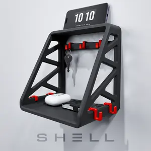 SHELL Modern Wall Organizer Shelf Entryway Key Holder & Everyday Storage Minimal Open-Frame Design Space Saving USA Made