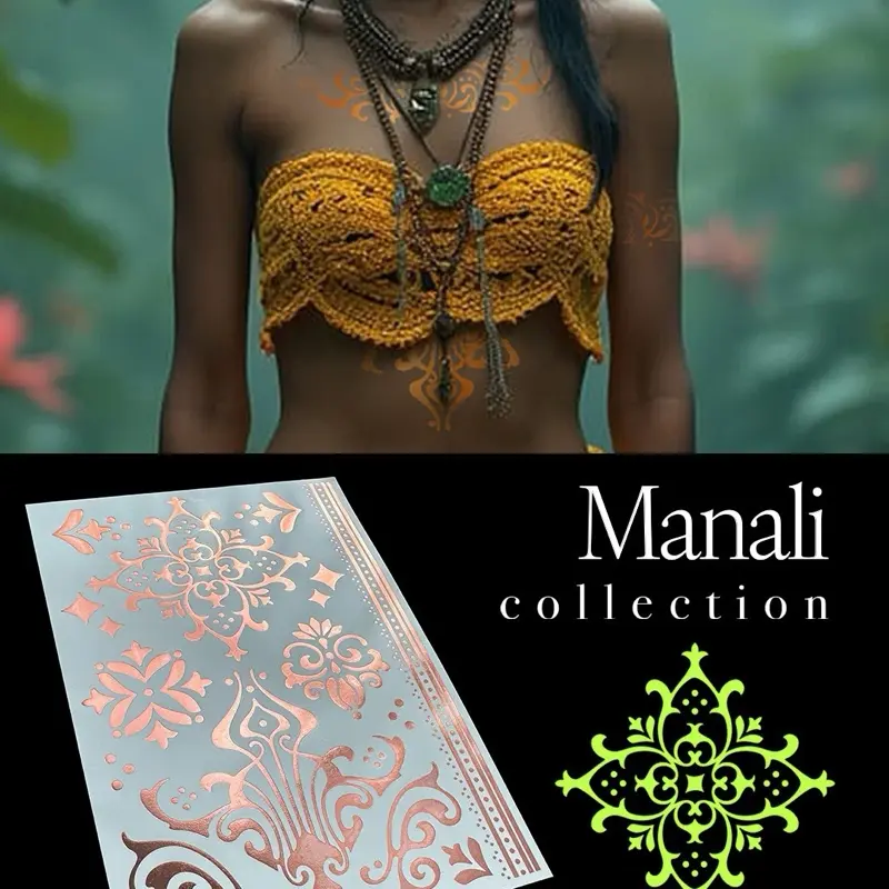 Manali Temporary Custom Gold Foil Tattoo