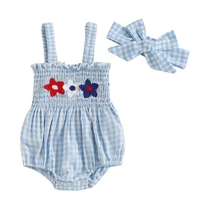 My First 4th of July Baby Girl Outfit Newborn 4th Fourth of July Bubble Romper Infant Independence Day Clothes