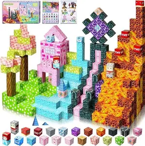 Magnetic Blocks - 150PCS Magnetic Building Blocks, STEM Constructions Magnet Blocks for Boys Girls Age 3 4 5 6 7 8 9 10, Sensory Stacking Toy Christmas Birthday Gifts for Kids