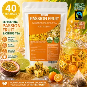 LVSEFOD Premium Kumquat Lemon Passion Fruit Tea, Fruit Tea, 7.05oz (5gx40 packs), composed of kumquat, passion fruit, lemon, rock sugar, fruity indispensation, afternoon tea, health tea, Halloween