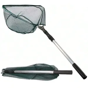 Foldable Fishing Net with Extendable Aluminum Handle, Portable and Durable Fishing Net, Essential Fishing Gear for Outdoor Fishing