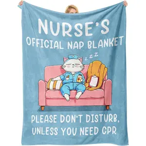 Nurse Gifts, Nurse Gifts for Women Men Funny, Nurses Practitioner Gift for Women, Labor and Delivery Nurses Gift Ideal for Nurse's Week Christmas Birthday Present, Fleece Throw Blanket, Soft Blanket, Slogan Print Blanket