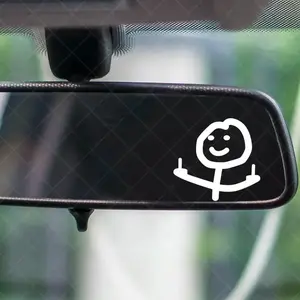 Funny Middle Finger Rearview Mirror Car Sticker, Creative Personality Car Decoration for Vehicle DIY Scrapbooking & Stamping
