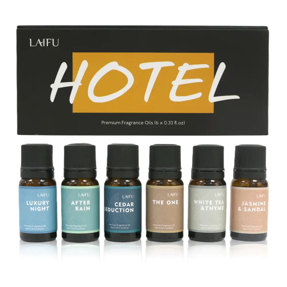 6x10ml Essential Oils Set for Diffuser, Citrus, Cedarwood, Jasmine Sandalwood, Grapefruit, Cardamom, White Tea Thyme Aromatherapy, Home, Laundry, Cand