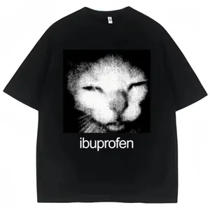 Vintage Funny Ibuprofen Cat Meme Graphic T Shirt Men Women Humor Fashion T Shirts Casual Streetwear T-shirtsGraphic Tee, Unisex, Soft Cotton, Casual Wear, Comfortable Fit, Daily Outfit, Gift Idea,Couple's Attire