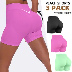 3 Counts High-Waisted Biker Shorts BBL Womenswear Bottom Basic Minimalist for Everyday Wear, Running And Sporty