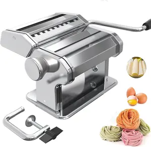 Pasta Maker Machine Stainless Steel Manual Noodle Makers Include Pasta Roller, , Hand Crank and 7 Adjustable Thickness Setting