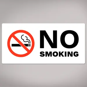 Avery No Smoking Sign Label Stickers, Waterproof, UV Resistant, Preprinted, 2" x 4", 20 Stickers