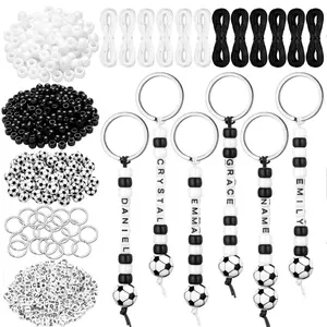 564Pcs DIY Keychain Making Crafts Kits Adjustable Letter Key Ring Bag Charm Bracelet Supplies Jewelry Accessories Holiday Party Favor for Women Men (Black/White) - Home Improvement.