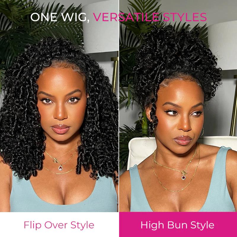 ISEE HAIR 250% Kinky Curly Wear Go Half Wig Invisible Hairline 150% & 180% Glueless Human Hair Wigs No Lace Seamless Flip Over Wig Updo Down Style Hairpiece#TikTokShopHolidayHaul