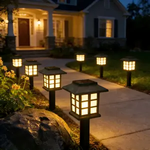 ISUNMEA 12 Pack Solar Outdoor Lights, LED Solar Lights Outdoor Waterproof, Solar Walkway Lights Maintain 10 Hours of Lighting for Your Garden, Landscape, Path, Yard, Patio, Driveway
