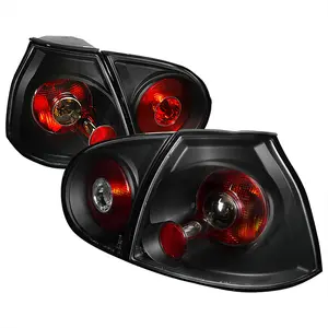 2006-2009 Volkswagen Golf GTI Mk5/Rabbit/R32 Tail Lights (Matte Black Housing/Clear Lens)