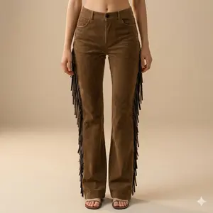 Western Fringe Flared Pants for Women - Boho Country Concert Outfit