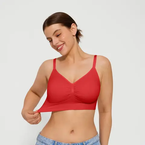 Popilush Women's Seamless Underwire Molded Bra - Removable Pad, Minimalist Design, Basic Women's Clothes, Breathable Material, Bust Support, Bra Detail