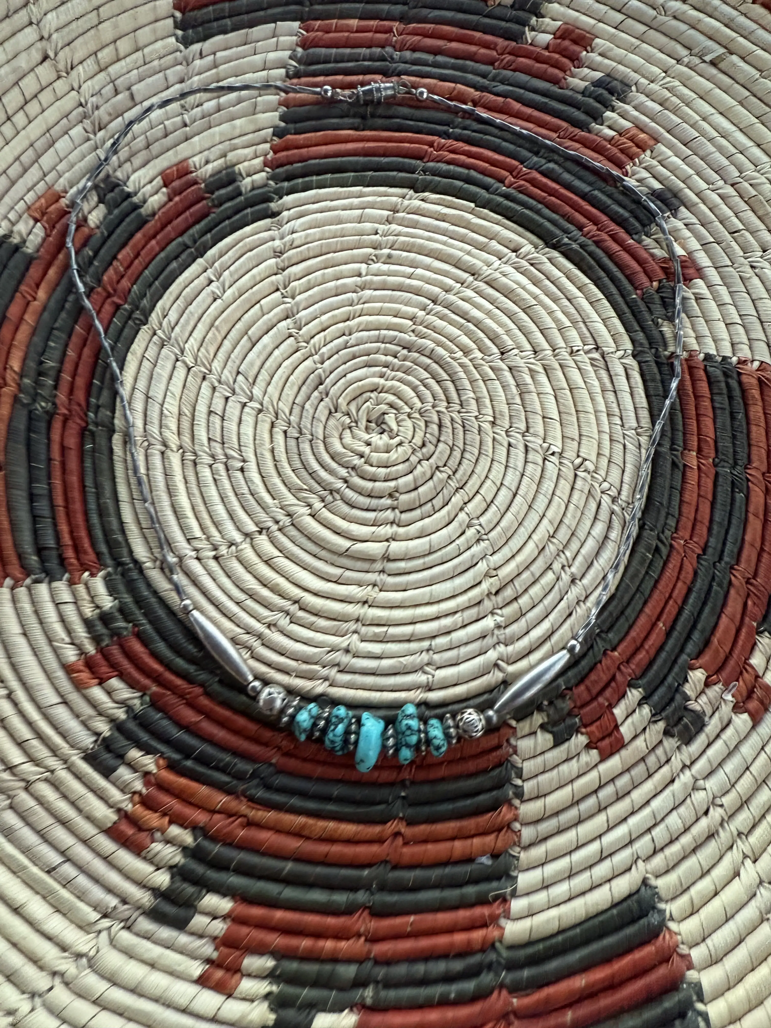 Sweet Turquoise Sterling Silver Liquid Necklace