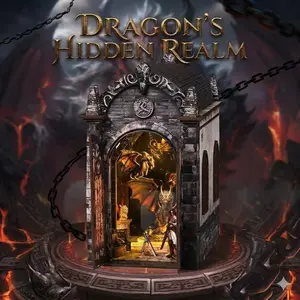 Dragon Castle 3D Wooden Miniature Kit, Detailed, Fantasy Book Nook Shelf Insert, DIY Dollhouse Kit with Dragon Carving, Mythical Bookshelf Decor, Gothic Home Decoration, Ideal Collectible Gift for Fantasy Lovers