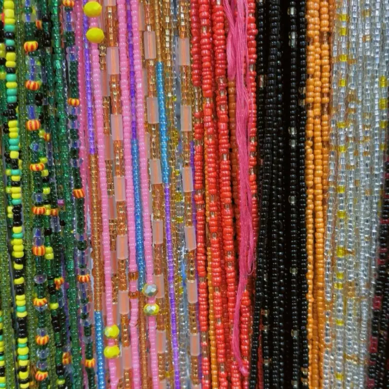 Tie on Waist beads - Ghanaian Crafted Cultural Beads for Traditional Outfit Enhancement and Weight Monitoring