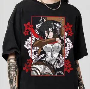 Vintage Mikasa AOT Floral Shirt, Anime Titan Mikasa Shirt, Mikasa Ackerman Merch Shirt, Anime Shirt, Anime Fan Shirt Gifts