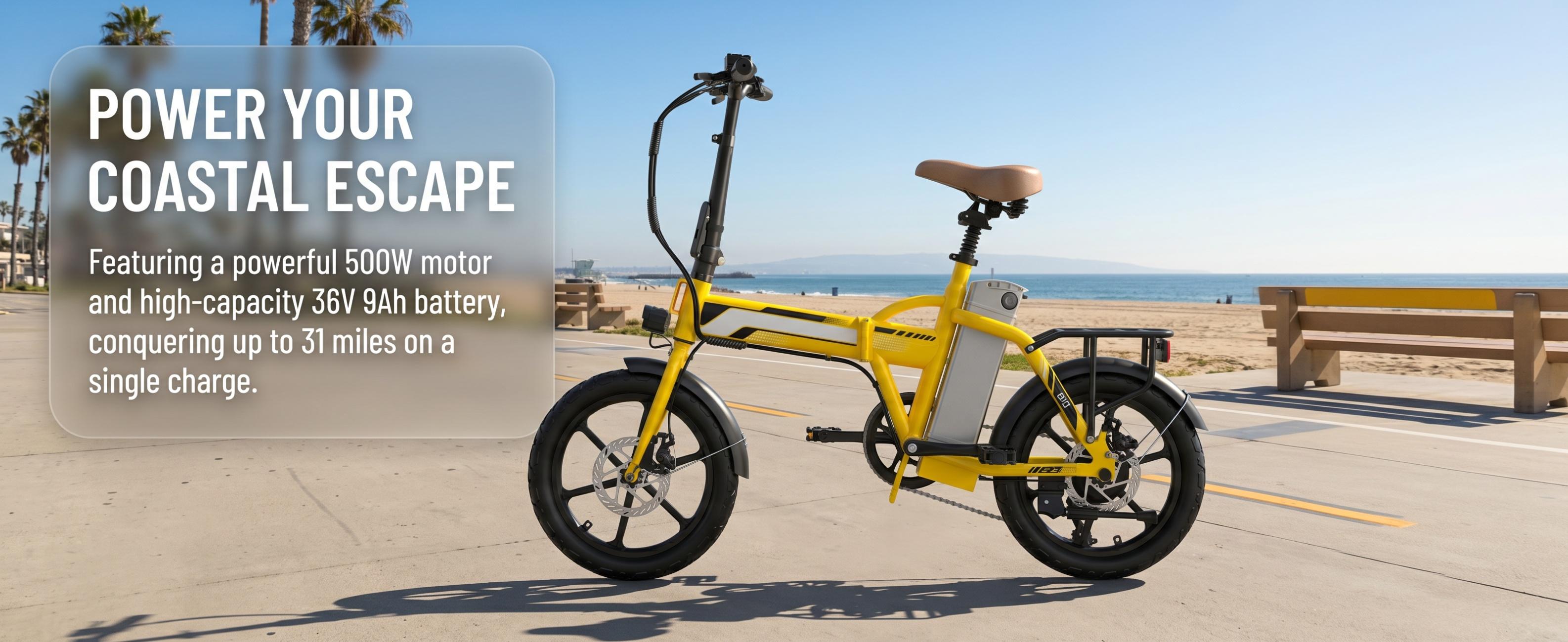 Foldable Urban Electric Bicycle - 800W Motor, 36V15ah UL Certified Removable Battery, 16-Inch Tubeless Tires, Dual Disc Brakes, 20 mph Top Speed, 19-31 mi Range, Lightweight Compact Design for City Riding
