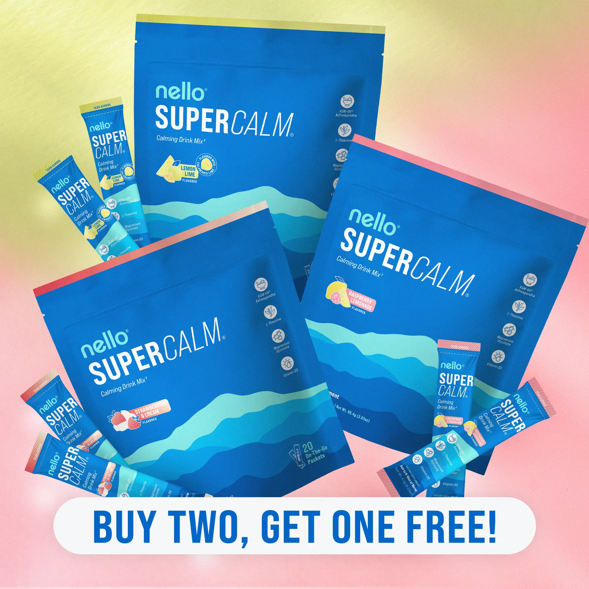 Strawberries & Cream + Rasp Lemon + Lemon Lime