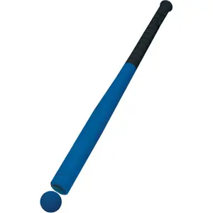 CHAMPION Soft Coating Baseball Bat - Baseball Size, Blue, Thick Barrel, Foam Cover, Sports & Outdoor Ball Sports Training Equipment