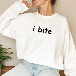 "I Bite" Sweatshirt – Unisex, soft cotton crewneck, a stylish and comfortable statement top, the perfect gift for him or her, trendy and fun apparel for both men and women.