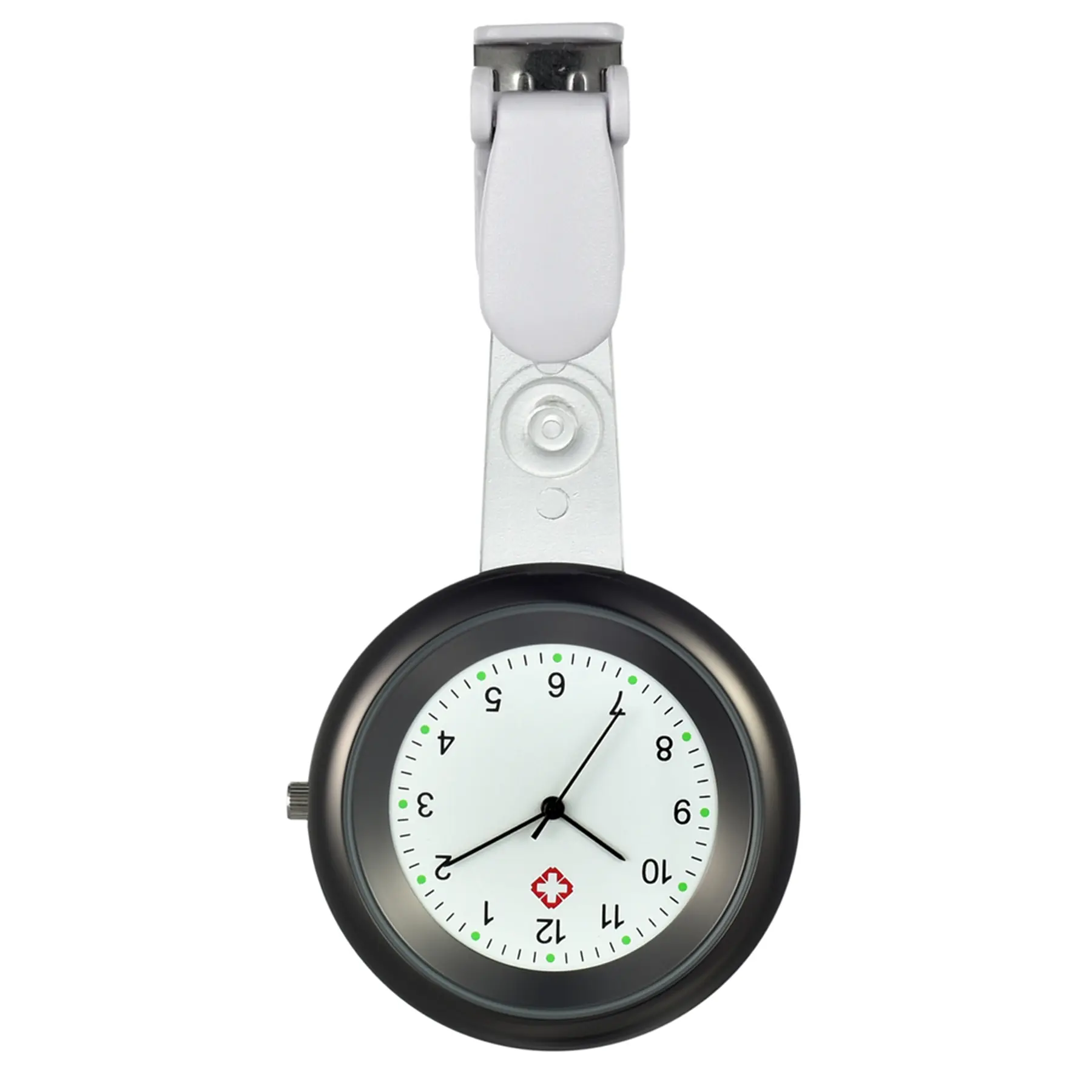 OIDEA Solid Alloy Fob Watch for Nurses, Modern Bar-Scale Quartz Pocket Watch with Pin-Free Duck-Bill Clip for Medical Professionals, Solid Alloy Steel Pocket & Fob Watches