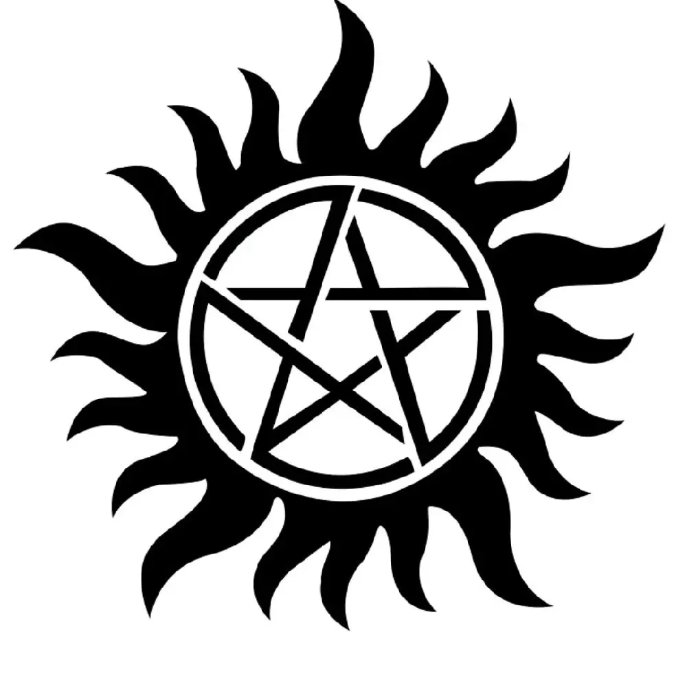 Anti-possesion. Supernatural Decal Vinyl Window Decal for Vehicle Windows Boats RVs Office Desks Laptops Easy to Install, self adhesive, several colors and sizes.