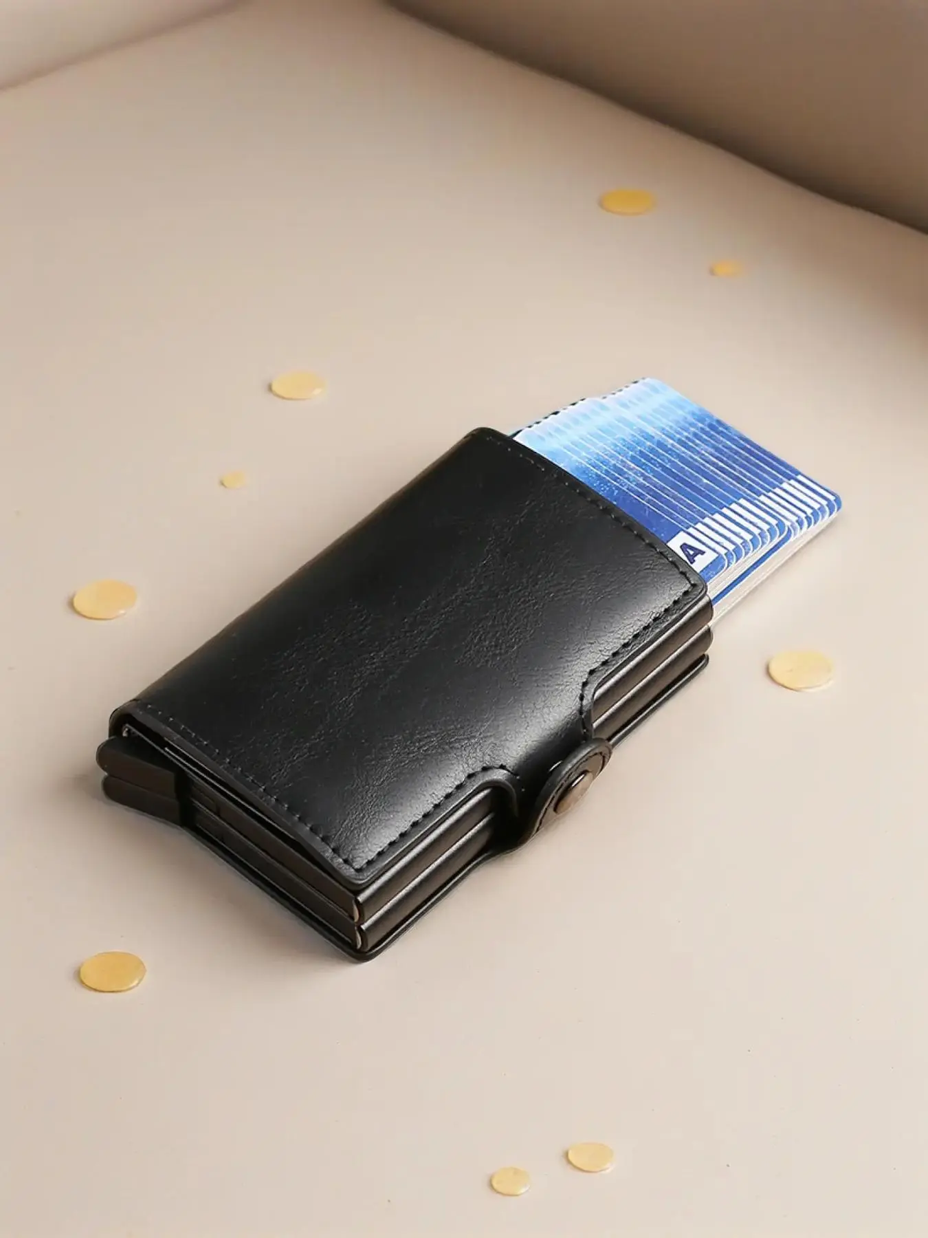 Rfid Men Card Wallets Carbon Fiber Slim Mini Business Style Wallet Stylish Wallet 12 Card Holders Small Money Bag Male Purses Business Minimalist Wallet Rfid Trifold Wallet Pu Leather Wallet