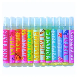 Paradise Glow Body Skin Oil Sample Set-12Pack Scented, Coconut, Vanilla, Berry, Banana, Flower, Papaya, Pineapple, Aroma. Daily Vacay body care