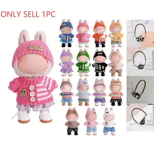 Suitable for LABUBU Different Styles of Clothing Set, Excluding Dolls, Suitable for 17Cm Doll Clothing/Accessories, Compatible with for labubu Doll Collection Clothing, 17Cm Doll Bag And Accessories, Birthday Gift(No doll), Lifelike Doll Clothing