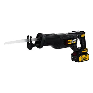 Cat DX52 18V Cordless Reciprocating Saw | Brushless Motor, 3,000 SPM, 1-3/16” Stroke, Tool-Free Blade Change, Compact Demolition Saw with Battery & Charger