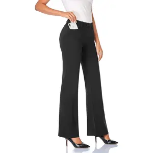 Women's 28''/30''/32''/34'' Stretchy Bootcut Dress Pants with Pockets Tall, Petite, Regular for Office Work BusinessGift
