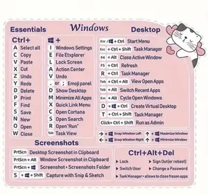 Keyboard Shortcut Sticker for Laptop & PC – Essential Hotkeys for Productivity. Quick Access Hotkeys for Windows.  Easy Productivity Boost Work Smarter.