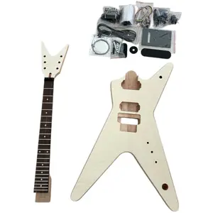 Diy Electric Guitar Kit Dimebag ML Style Mahogany Body Rosewood Fretboard Maple Veneer Right Hand
