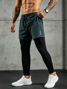 Men's High Elastic Quick-Dry Sports Pants, Slim Fit Design, Phone Pocket Included, Ideal for Fitness and Training