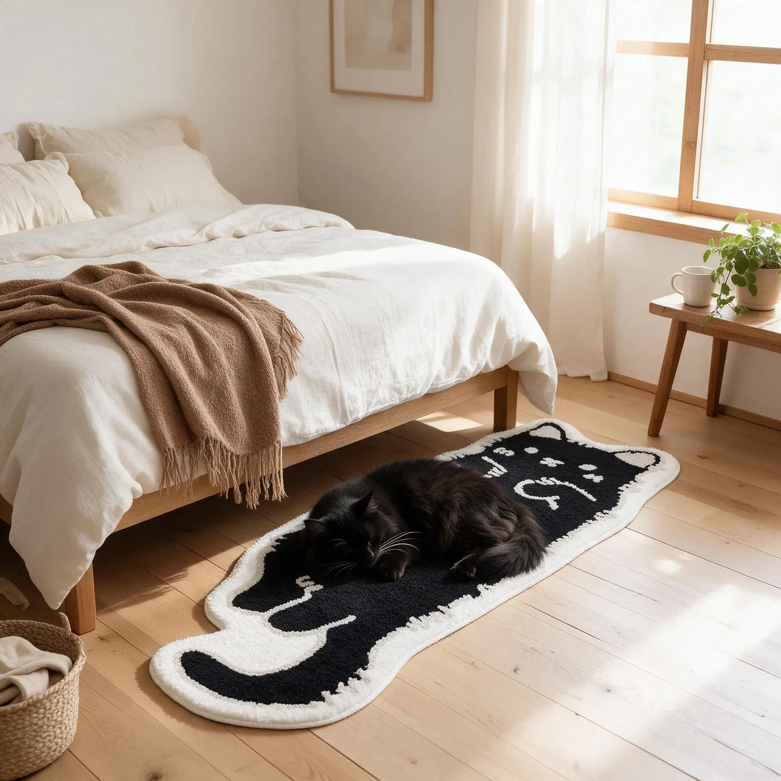 Home Decor Rug - 19.7"x59" Rectangular Whimsical Cartoon Look Polyester Fiber Rug, Non-Slip Soft, Wool Spun, Spot Clean, Indoor Use for Bedroom, Cool Room Decor