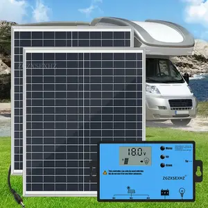 Portable Solar Panel with Controller, 1 Set 20W Solar Panel Charger, Outdoor Solar Panel Kit for Mobile Power, Camping, Hiking, Car, Boat, Phone, Monitoring