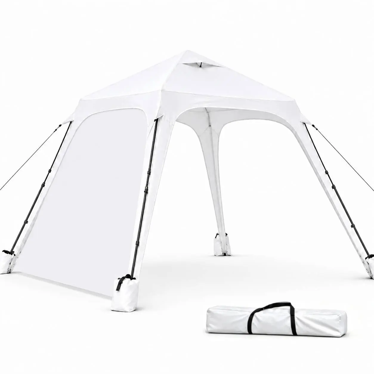 Docred 10x10FT Portable Outdoor Cabana Canopy Tent, 100 Square Feet Wind-Resistant Beach Shelter with Side Wall, Quick Set Up Pop Up Shade Tent for Family Backyard, Camping, Tailgates, Beach Trips & Garden Parties