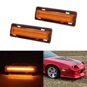 2PCS Amber LED Front Side Marker Light For Chevy Camaro Pontiac Firebird 1982 1983 1984 1985 1986 1987 1988 1989 1990 1991 1992