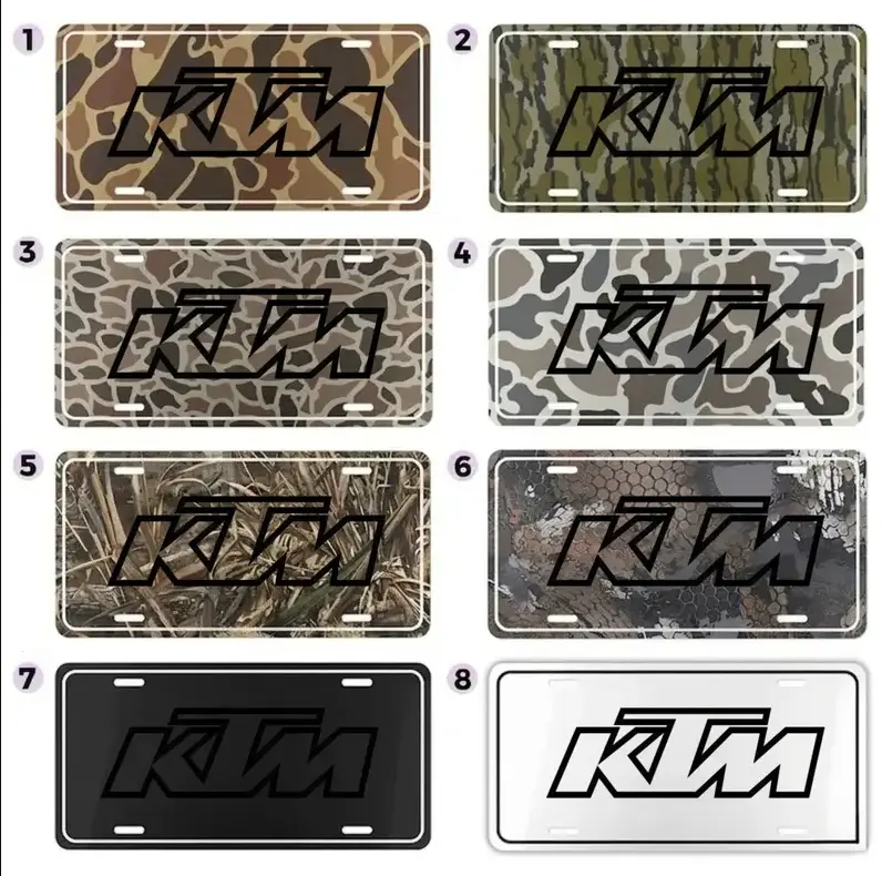 [HOT TREND] High-End Aluminum KTM Racing License Plate - Ready to Race Camo Front Tag