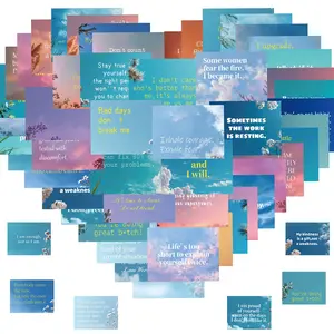 50pcs Inspirational Vision Board Journal Stickers, Sticker Collage Pack, Adhesive Decals, Motivational Affirmations for Adults, Fun Mental Boost for Women, Best Friend, Laptop, Water Bottle