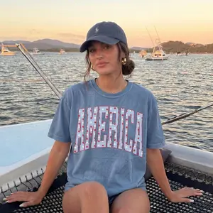 Comfort Colors Retro America 4th Of July Shirt Preppy Fourth of July Tshirt Trendy Oversized USA Tee Aesthetic Patriotic Shirt
