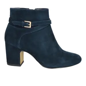 Bella Vita Womens Arlette Round Toe Zippered Casual Boots Ankle Mid Heel 2-3" - Blue