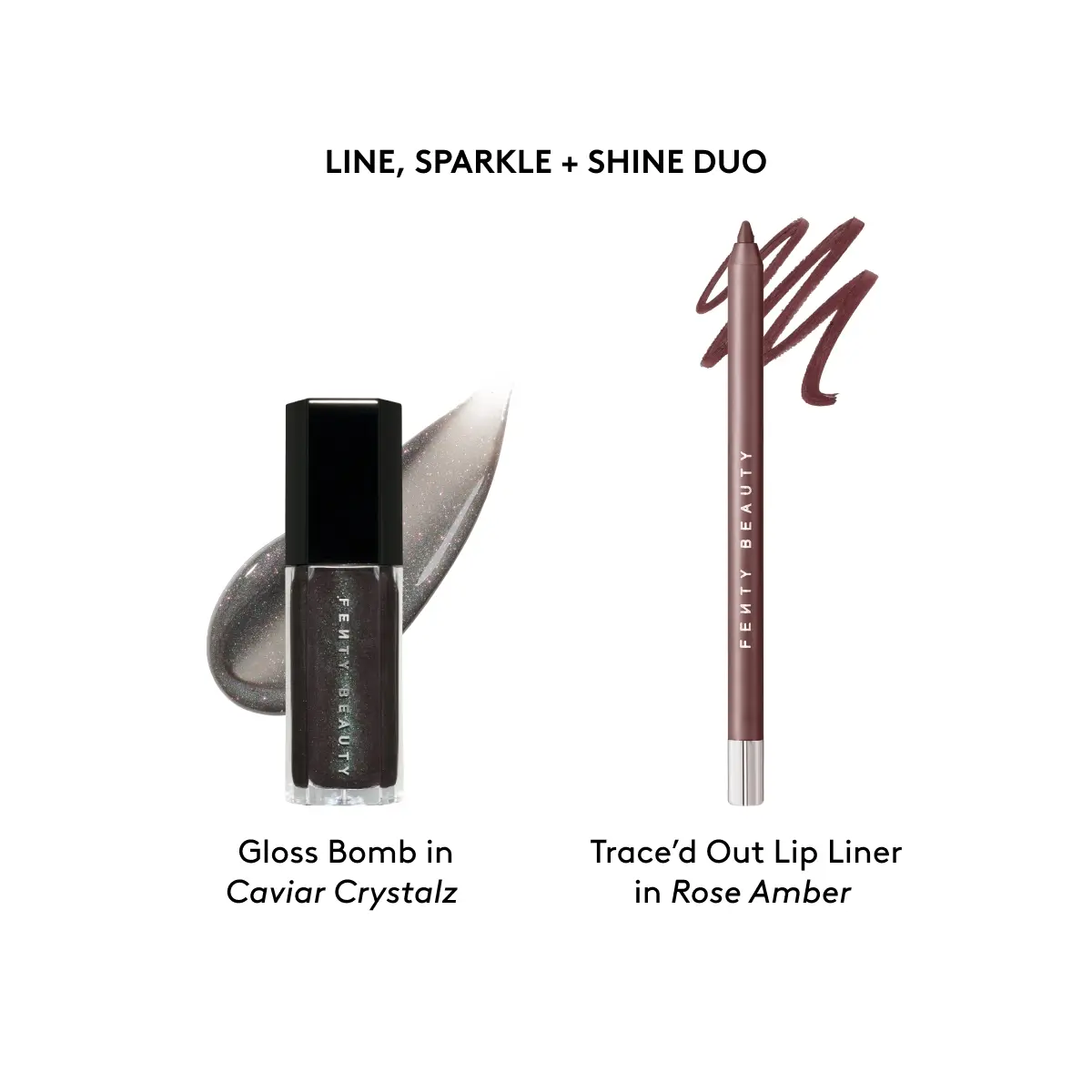 Caviar Crystalz Lip Gloss + Rose Amber Lip Liner