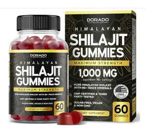 Shilajit Gummies For Men & Women (High Potency Gold Grade with 85+ Trace Minerals with Fulvic Acid) - Energy & Immunity Support - Third Party Tested, Non GMO, Vegan & Made in USA - (60 Gummies)