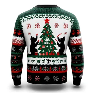 Cat Ninja Ugly Christmas Sweater: Funny Holiday Party Sweater for Men, Women, and Kids - Great Festive Wear for Family Gatherings and Group Outings!