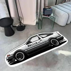 Vintage Car Carpet, Soft Comfortable Plush Foot Pad, Shag Rug, Fashionable Rug for Bedroom Bedside, Living Room, Porch, Bathroom, Closet, Casual Area